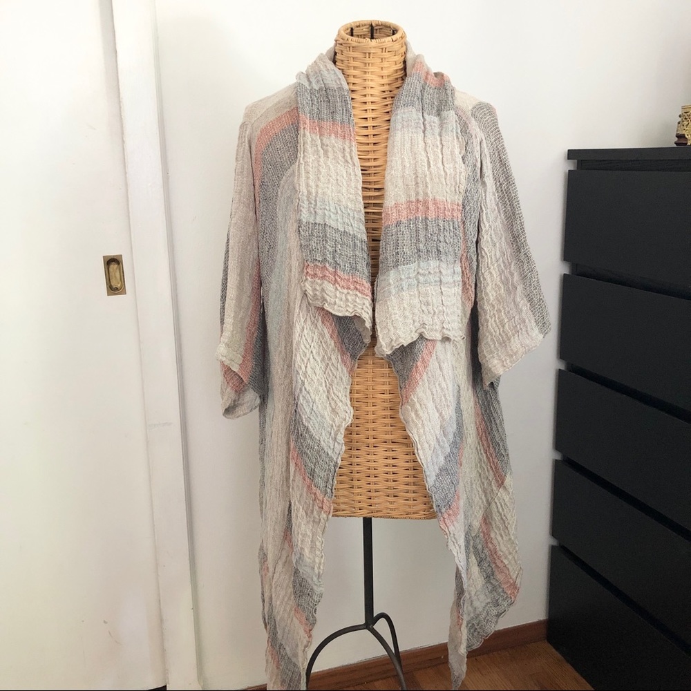 Marilu Moda linen waterfall jacket S